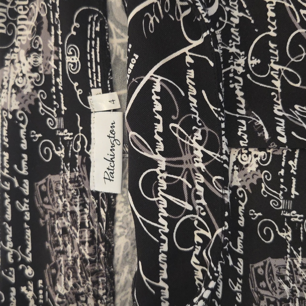 Patchington Black And White Script Ankle Pants - image 2